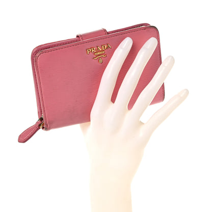 Prada Vitello Move Compact Wallet Geranio 2 of 19