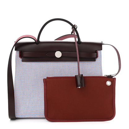 Hermes Criss Viking Vache Hunter Herbag Zip Retourne 31 PM Ecru Mauve Bleu Billard Rouge Sellier 1 of 11