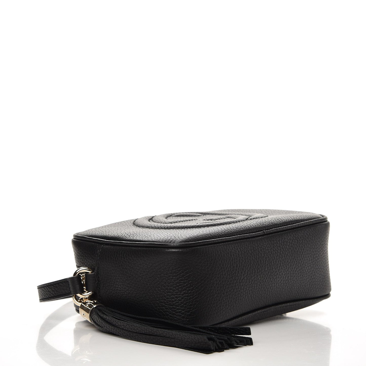 Pebbled Calfskin Small Soho Disco Bag Black