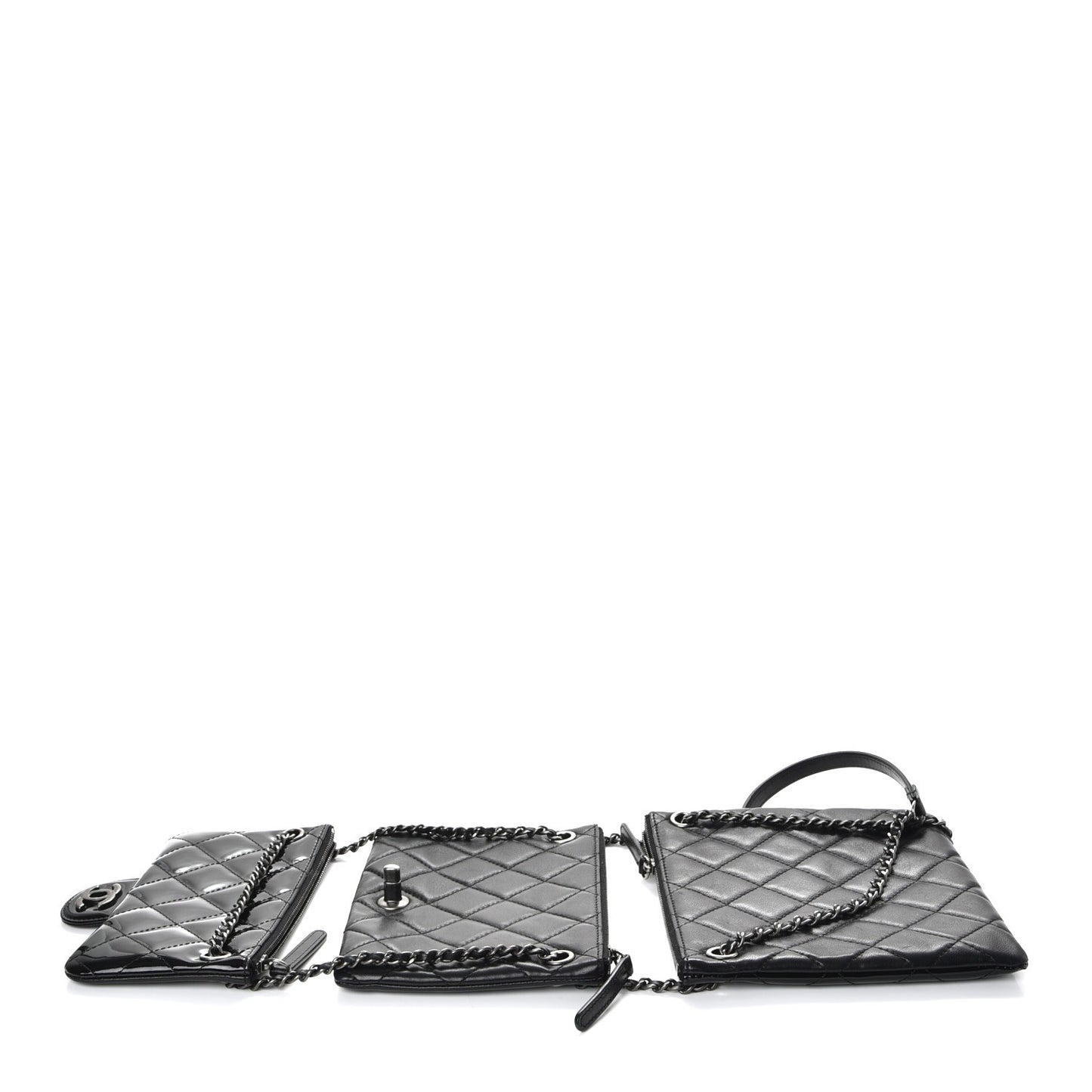Patent Quilted Crossbody Black