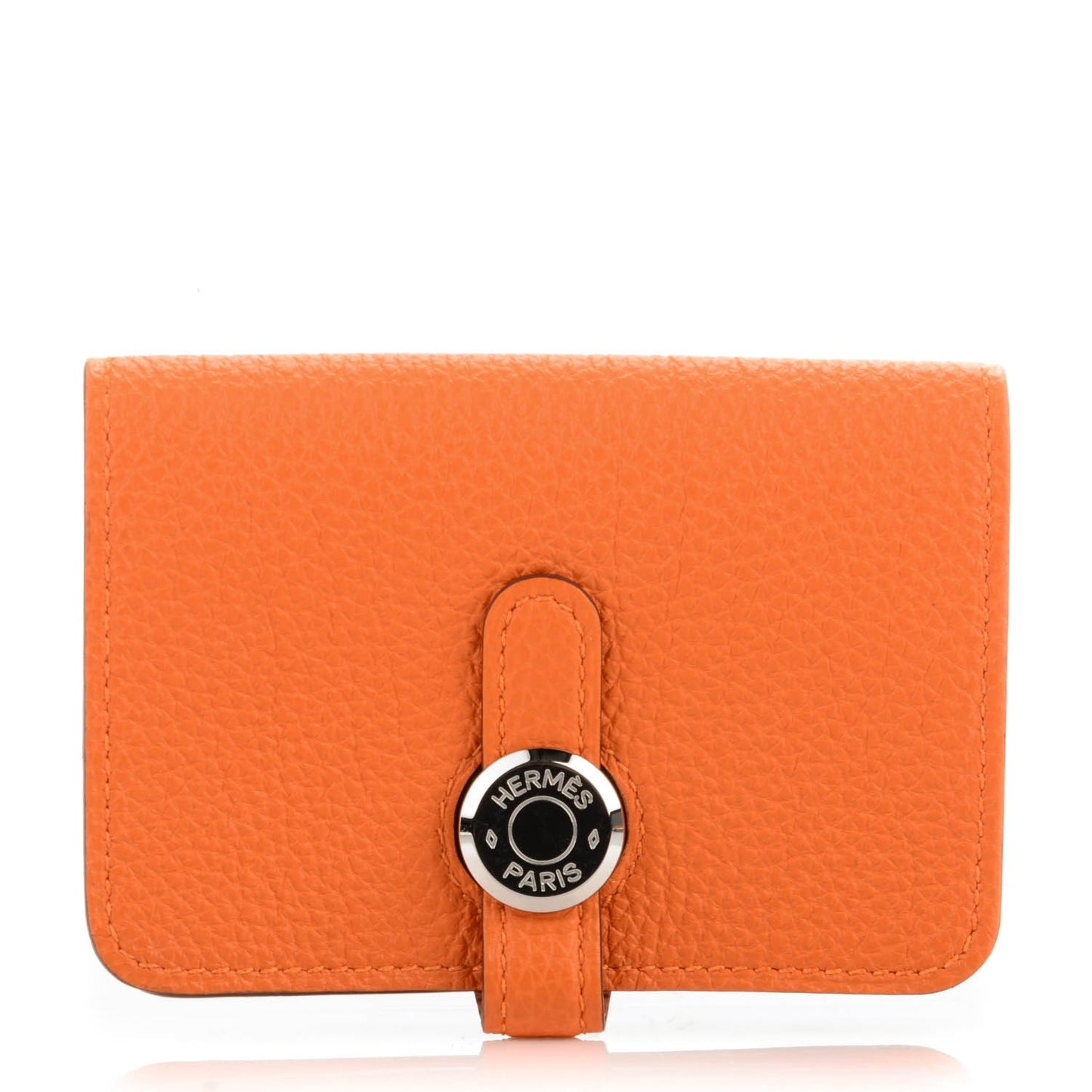 Togo Dogon Card Case Key Holder Orange
