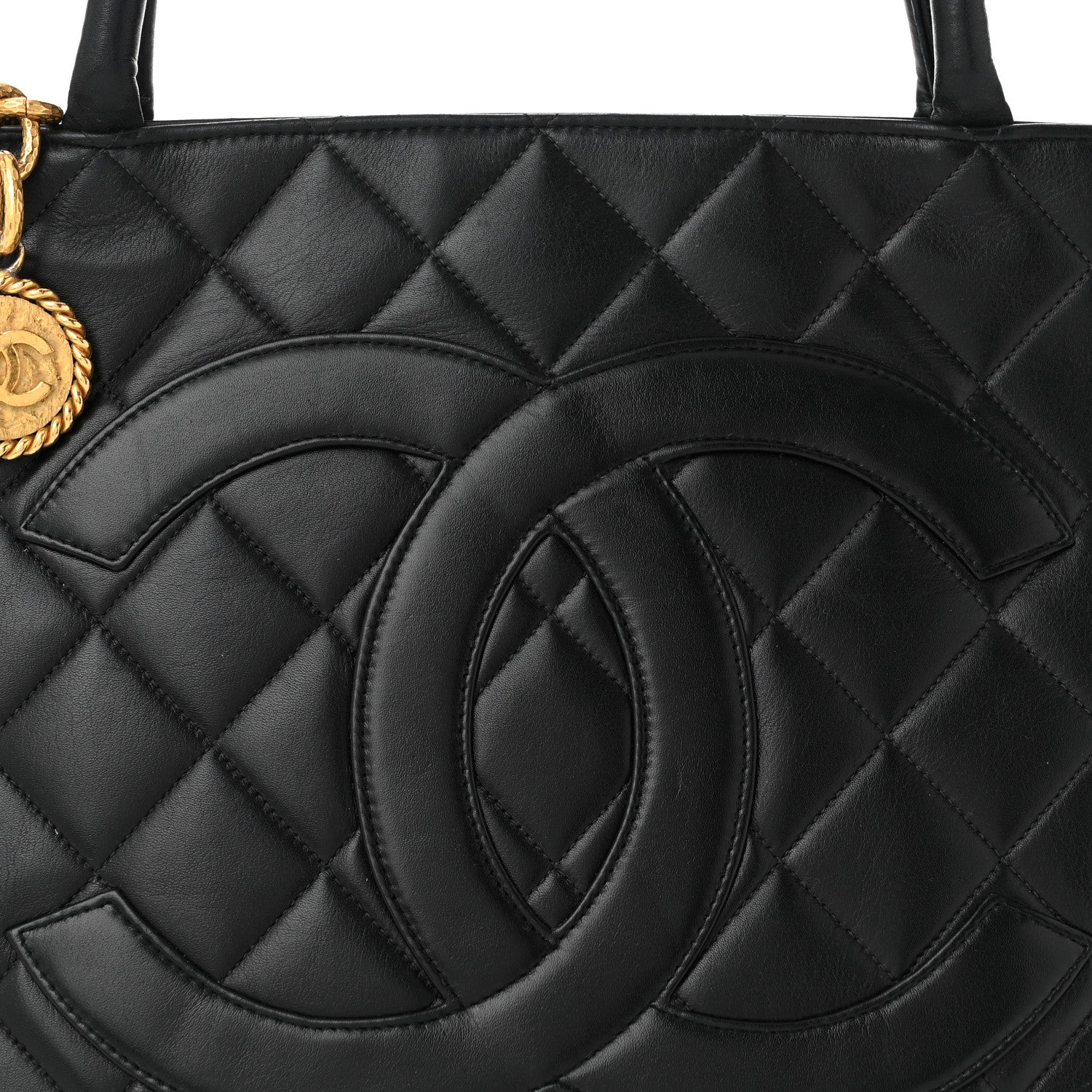 Chanel Lambskin Quilted Medallion Tote Black 9 of 12
