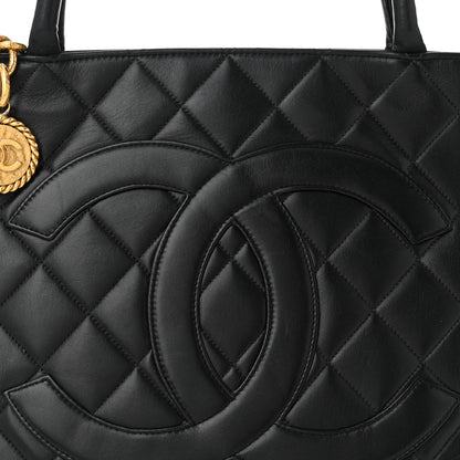 Chanel Lambskin Quilted Medallion Tote Black 9 of 12