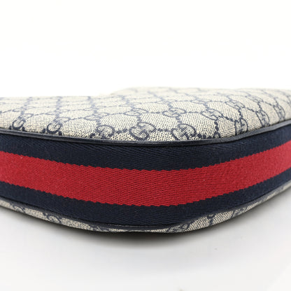 Gucci GG Supreme Monogram Textured Calfskin Web Large Attache Shoulder Bag Beige Blue 10 of 11