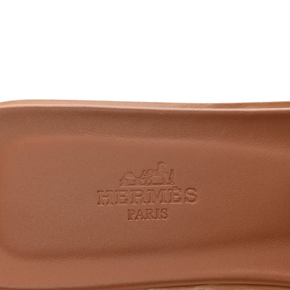 Hermes Box Calfskin Oran Sandals 37 Gold 8 of 9