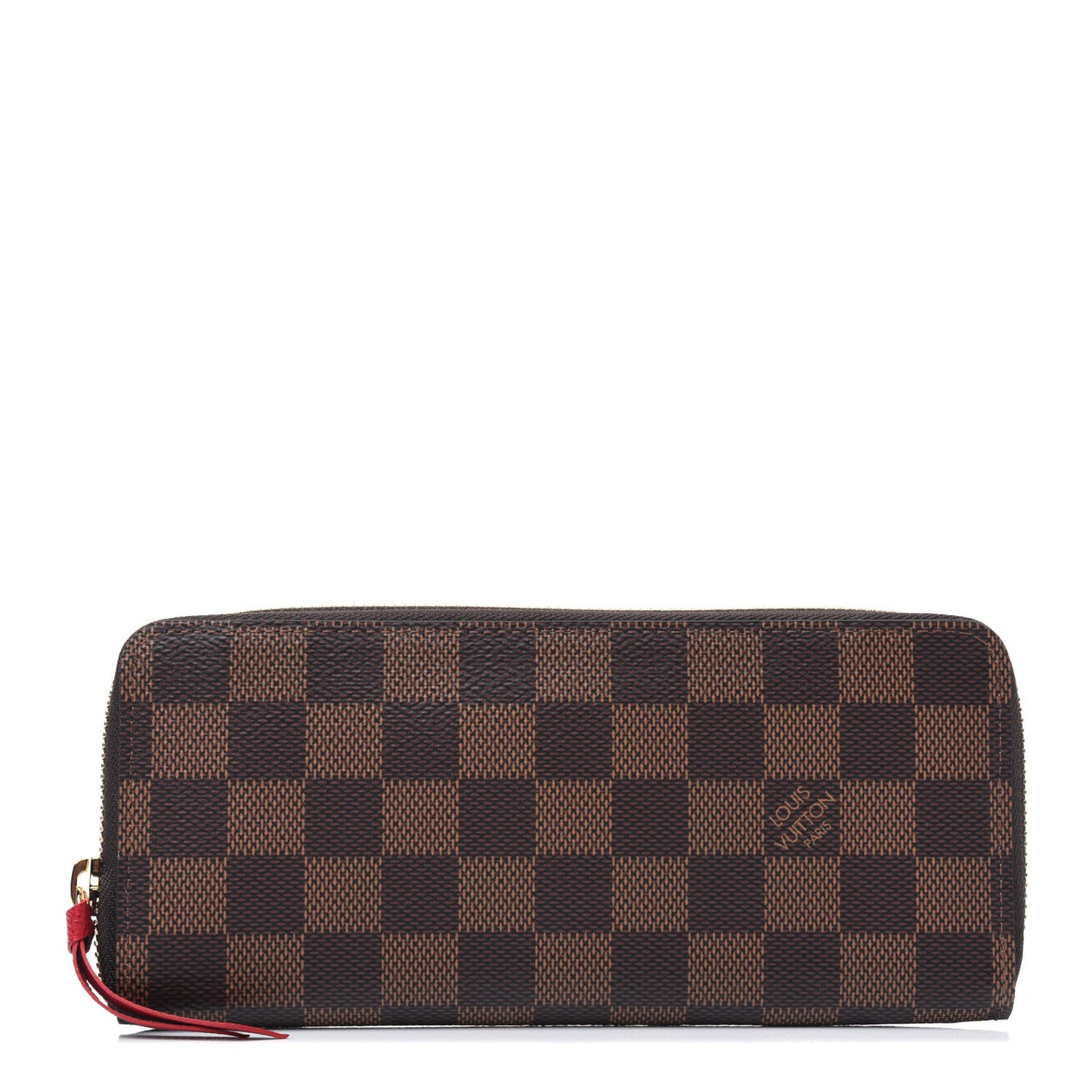 Damier Ebene Clemence Wallet Cherry