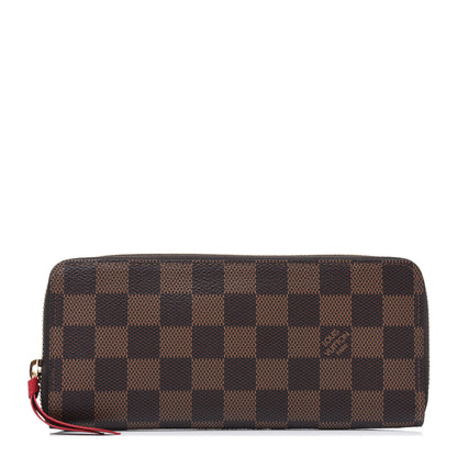 Louis Vuitton Damier Ebene Clemence Wallet Cherry 1 of 4