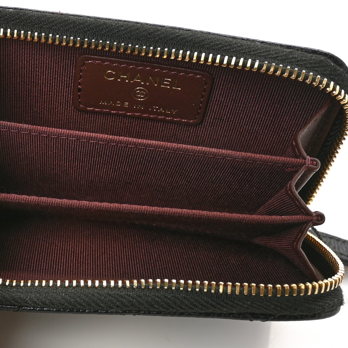 Caviar Quilted Zip Coin Purse Black