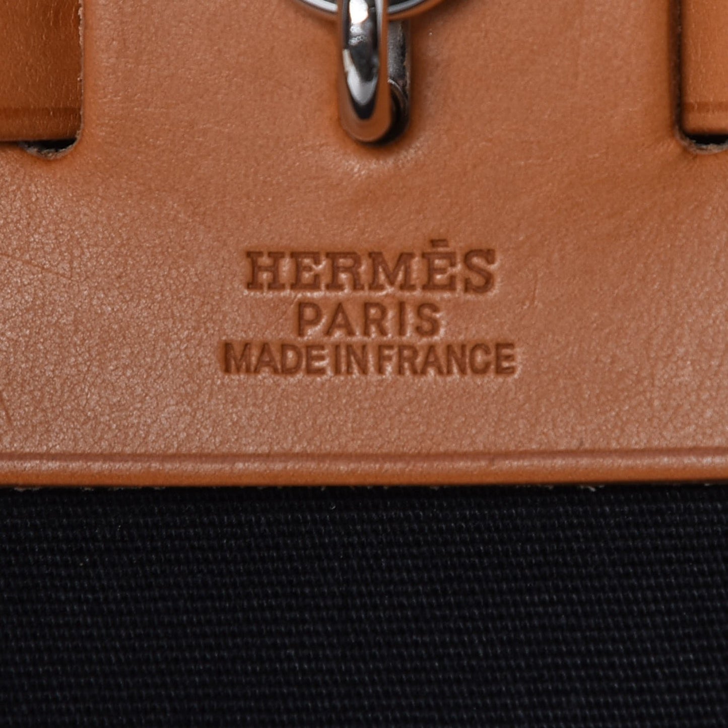 Toile Vache Calfskin Herbag 30 PM Black Natural