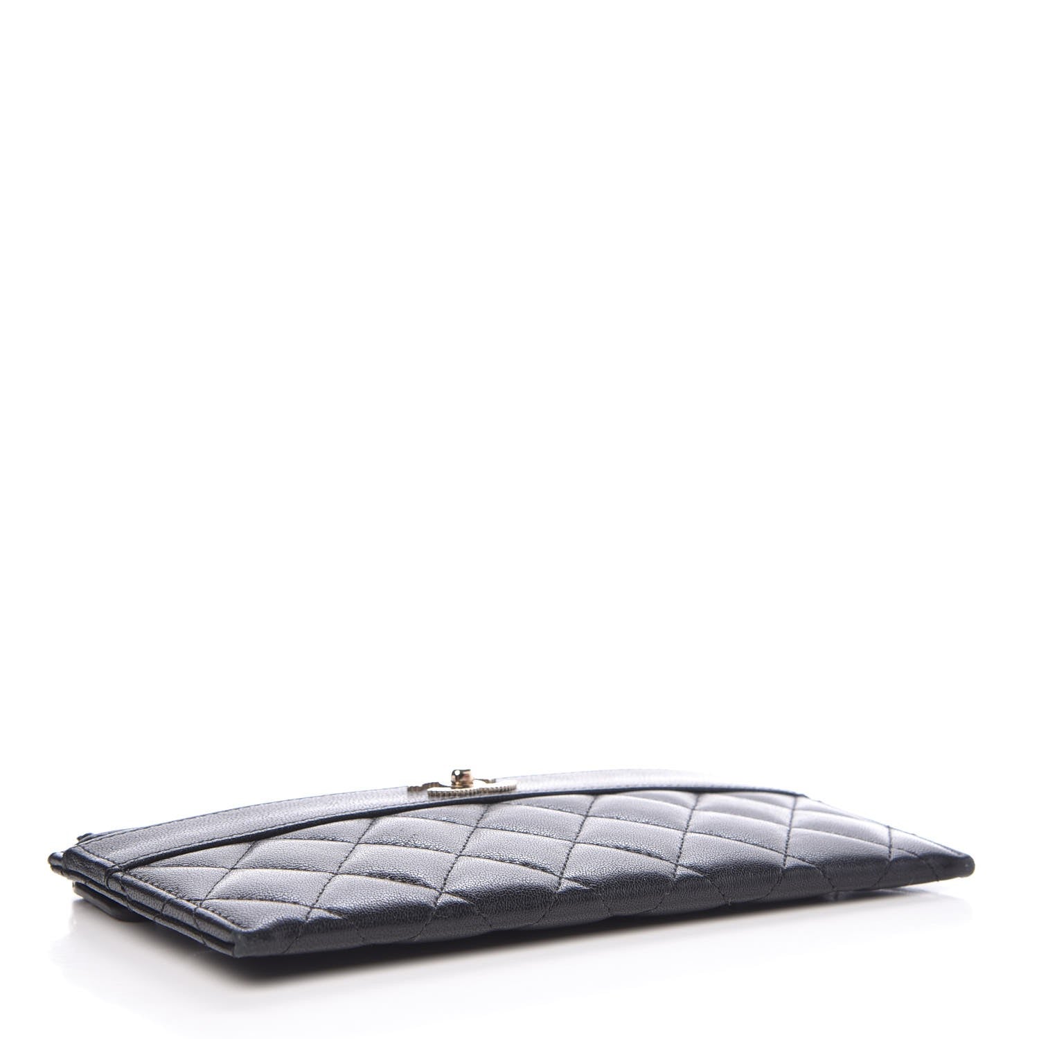Chanel Sheepskin Quilted Mademoiselle Vintage Zip Pouch Black 4 of 8