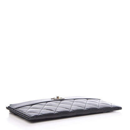 Chanel Sheepskin Quilted Mademoiselle Vintage Zip Pouch Black 4 of 8