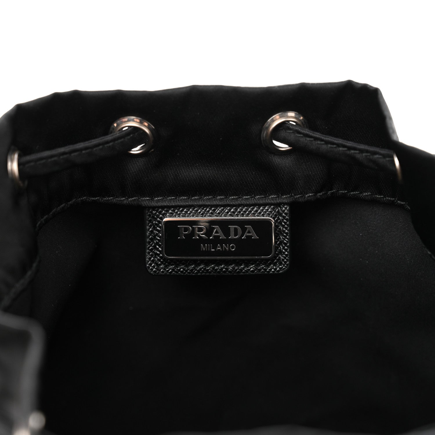 Prada Nylon Vela Drawstring Pouch Black 6 of 8