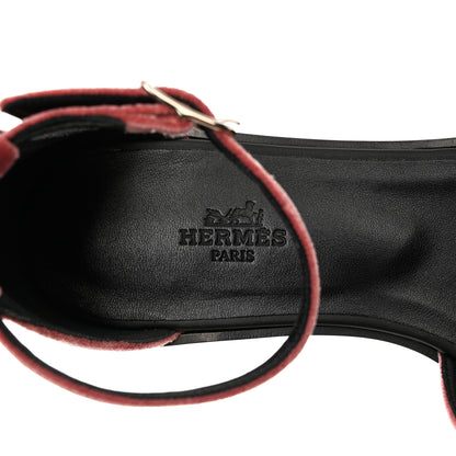 Hermes Velvet Santorini Sandals 37 Bois De Rose 6 of 10
