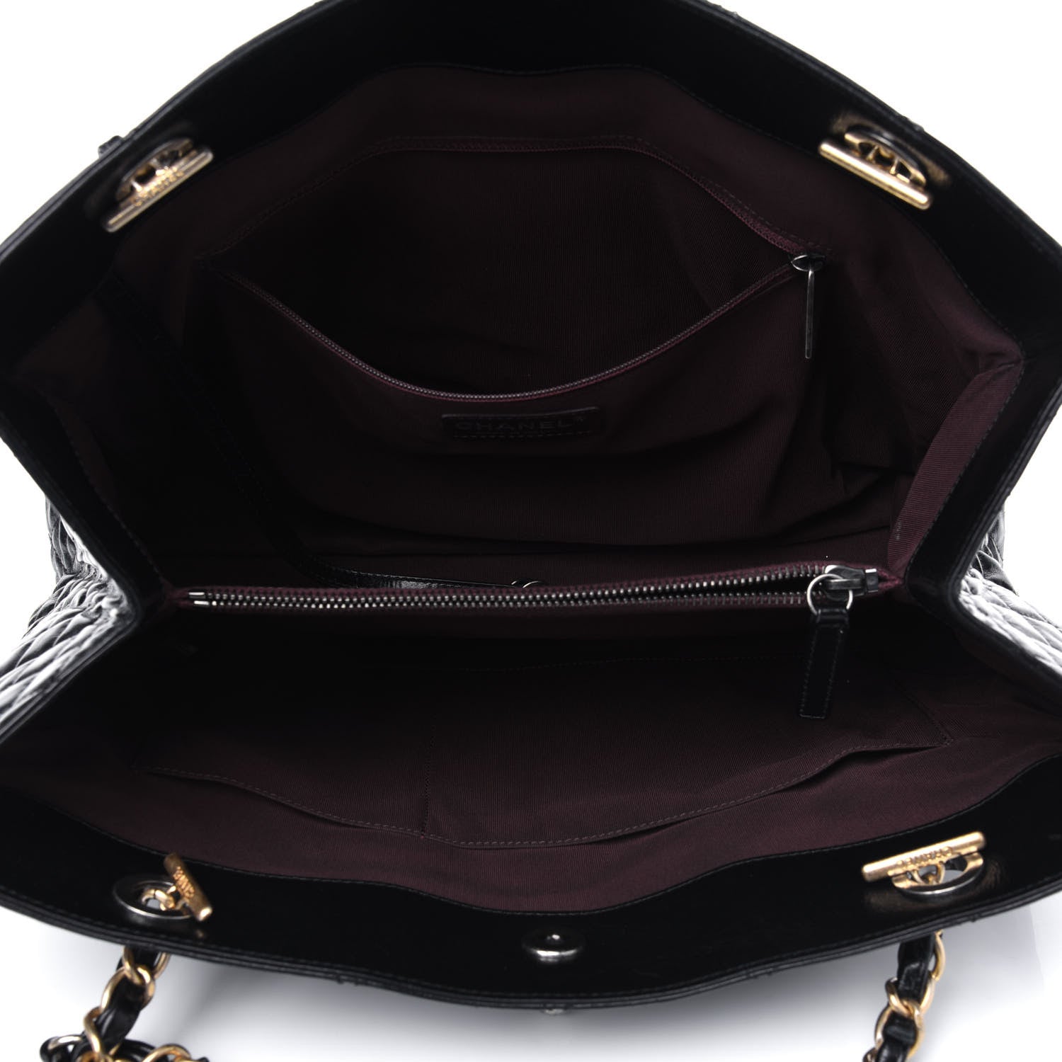 Chanel Glazed Calfskin Quilted Tote Black 5 of 13