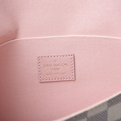 Louis Vuitton Damier Azur Pochette Felicie Chain Wallet Rose Ballerine 8 of 10
