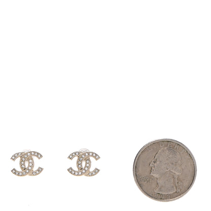 Chanel Crystal CC Earrings Light Gold 2 of 4