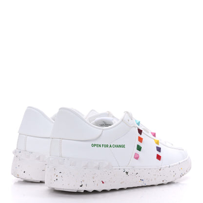 Valentino Garavani Vegan Leather Womens Rockstud Open for a Change Sneakers 40 White Multicolor 4 of 7