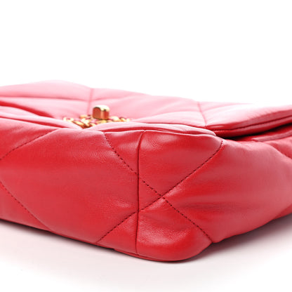 Chanel Lambskin Quilted Medium Chanel 19 Flap Red 9 of 10