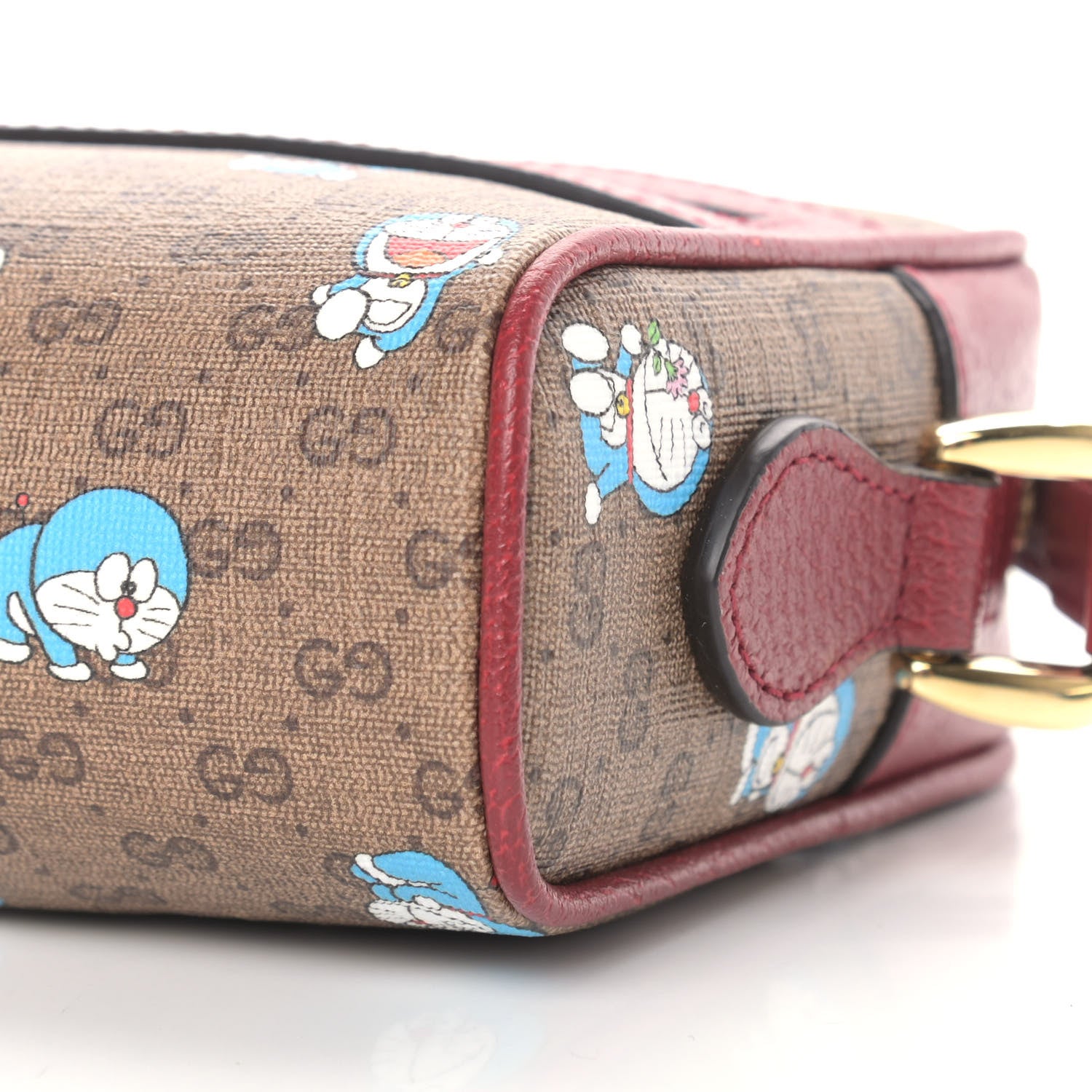 Gucci X DORAEMON Mini Vintage GG Supreme Monogram Camera Bag Beige Cherry Red 9 of 9