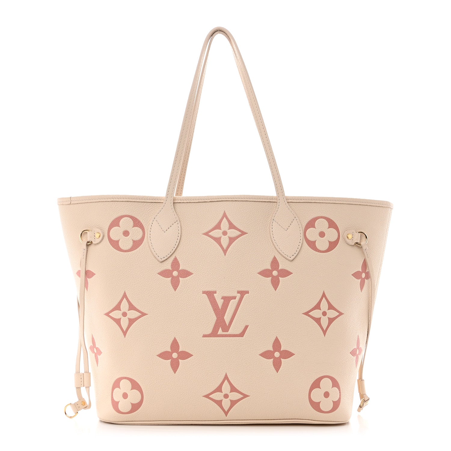Louis Vuitton Empreinte Monogram Giant Neverfull MM Creme Rose Trianon 1 of 12