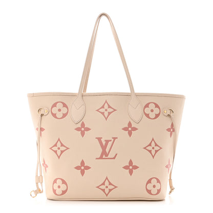 Louis Vuitton Empreinte Monogram Giant Neverfull MM Creme Rose Trianon 1 of 12