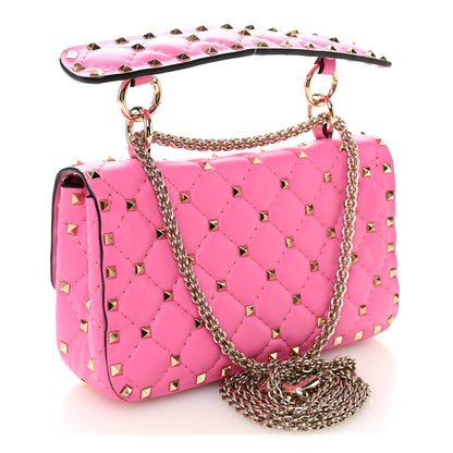 Valentino Garavani Nappa Small Rockstud Spike Shoulder Bag Shadow Pink 3 of 9