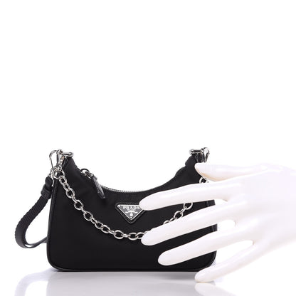Prada Tessuto Nylon Mini Re-Edition 2000 Shoulder Bag Black 2 of 9