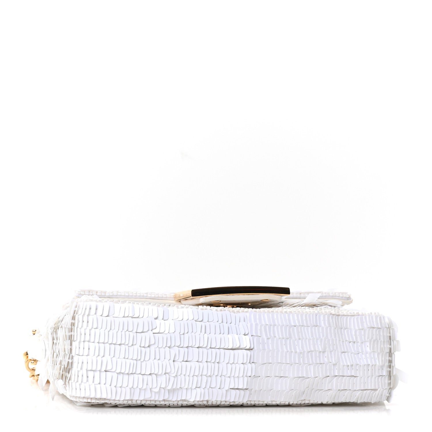 Fendi Sequin Paillettes Vitello Grace Sex and the City Mini Baguette White 4 of 10