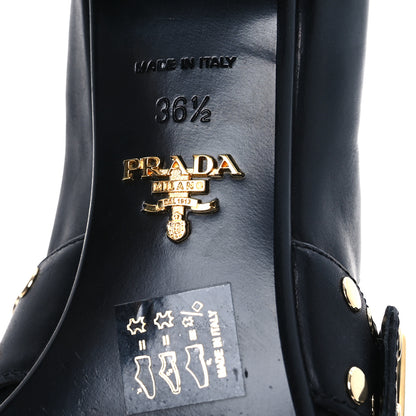 Prada Calfskin Modellerie Stud Loafers 36.5 Black 8 of 16