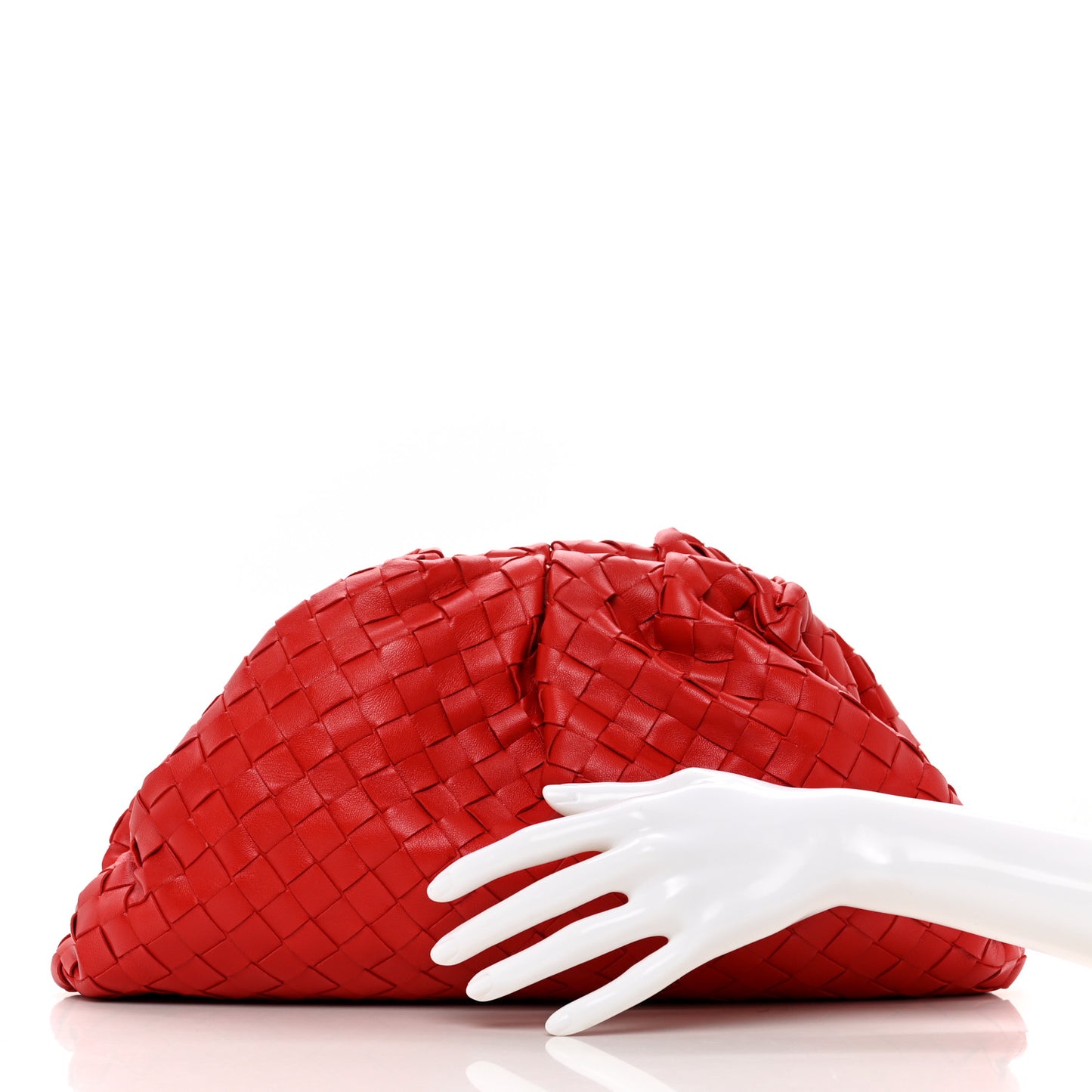 Nappa Maxi Intrecciato The Pouch Oversized Clutch Bright Red