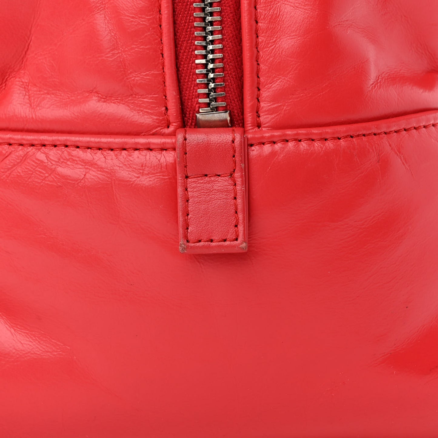 Aged Calfskin Quilted Medium Express Bowling Bag Red