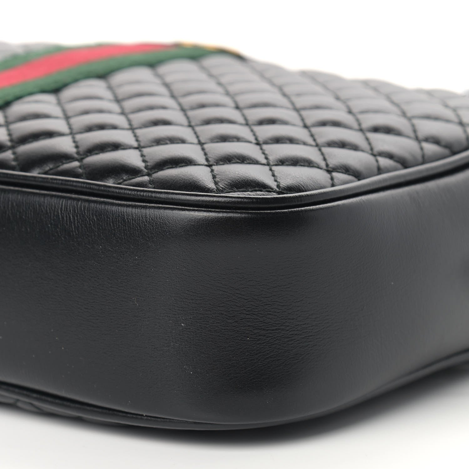 Gucci Calfskin Web Trapuntata Small GG Shoulder Bag Black 9 of 11
