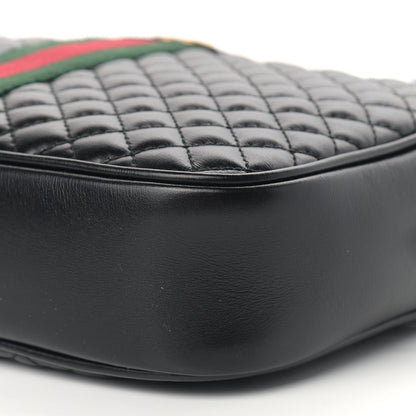 Gucci Calfskin Web Trapuntata Small GG Shoulder Bag Black 9 of 11