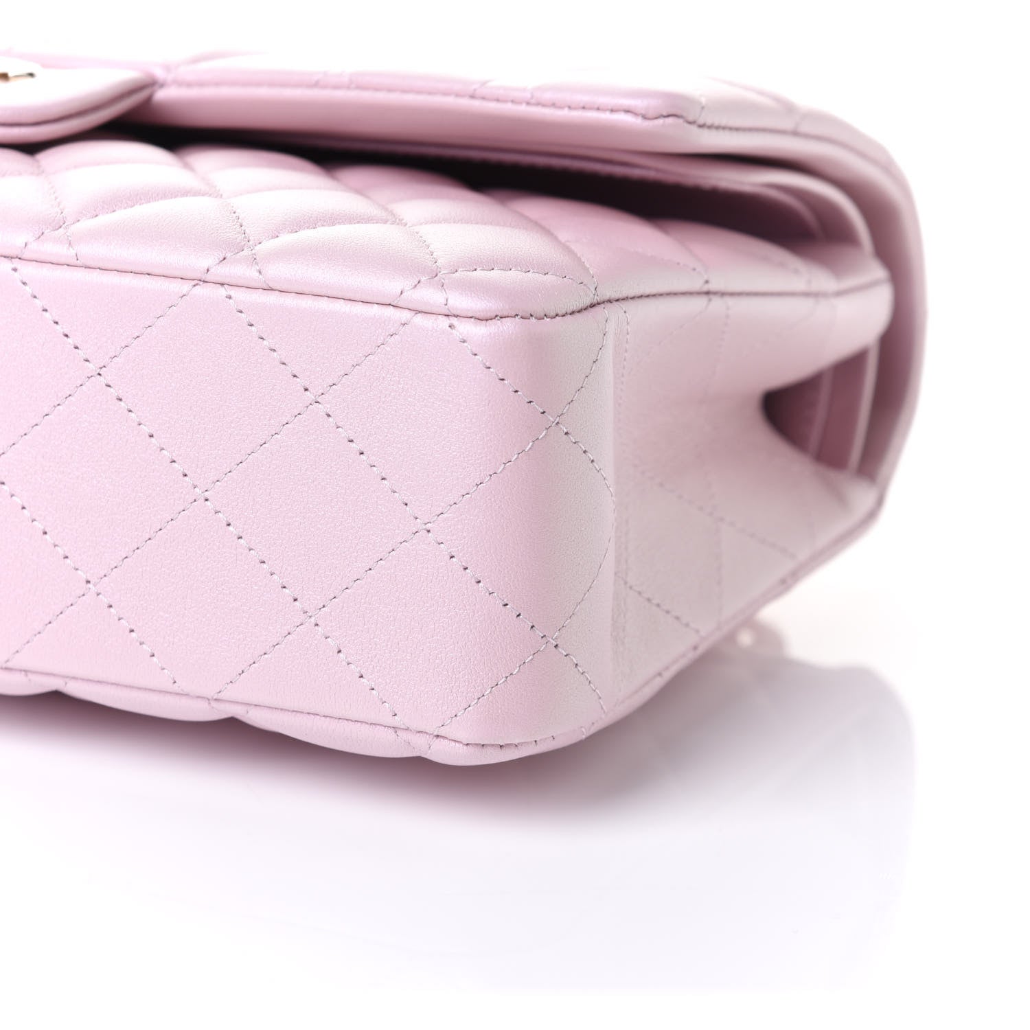 Chanel Iridescent Calfskin Quilted Medium Double Flap Light Pink 10 of 11