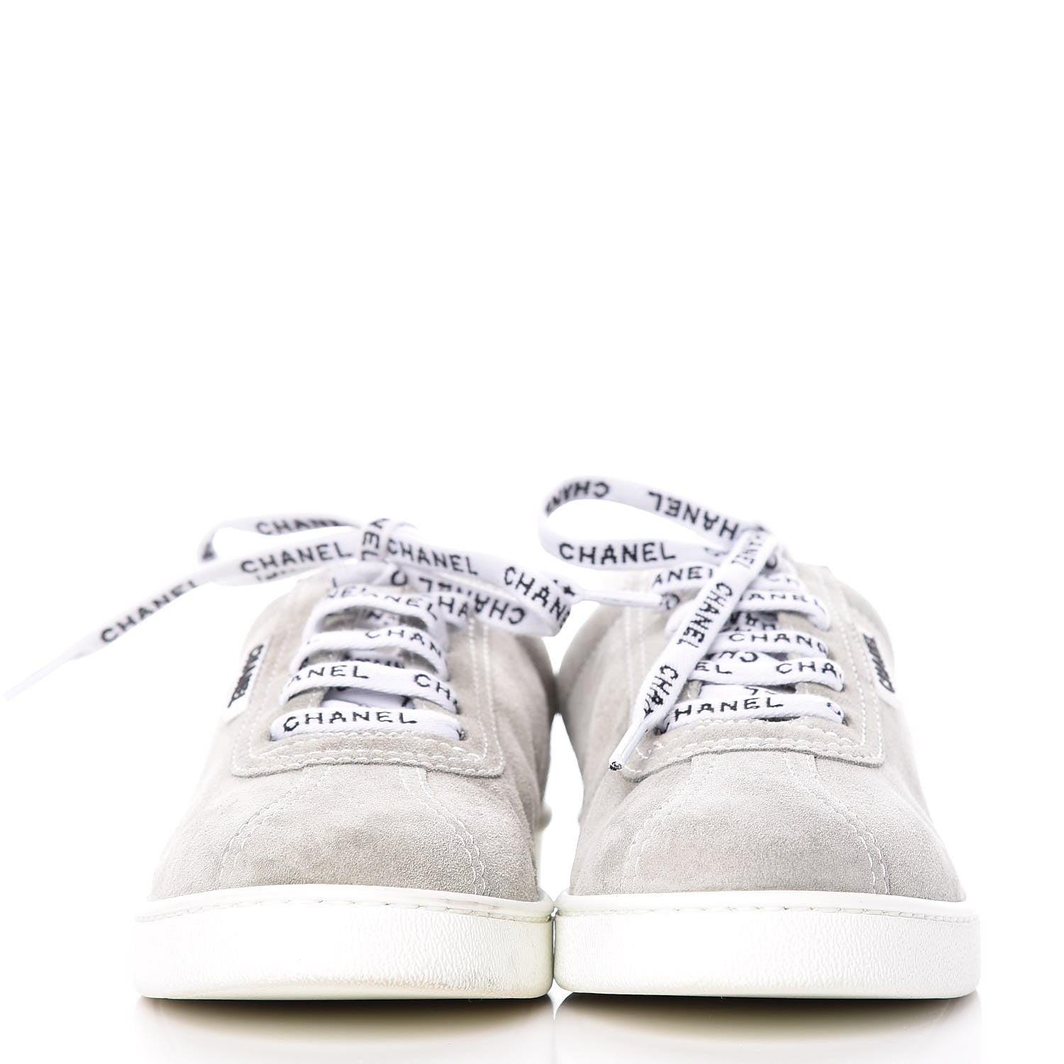 Chanel Suede Calfskin Womens Sneakers 39.5 Grey 3 of 22