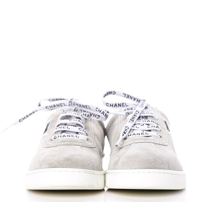Chanel Suede Calfskin Womens Sneakers 39.5 Grey 3 of 22