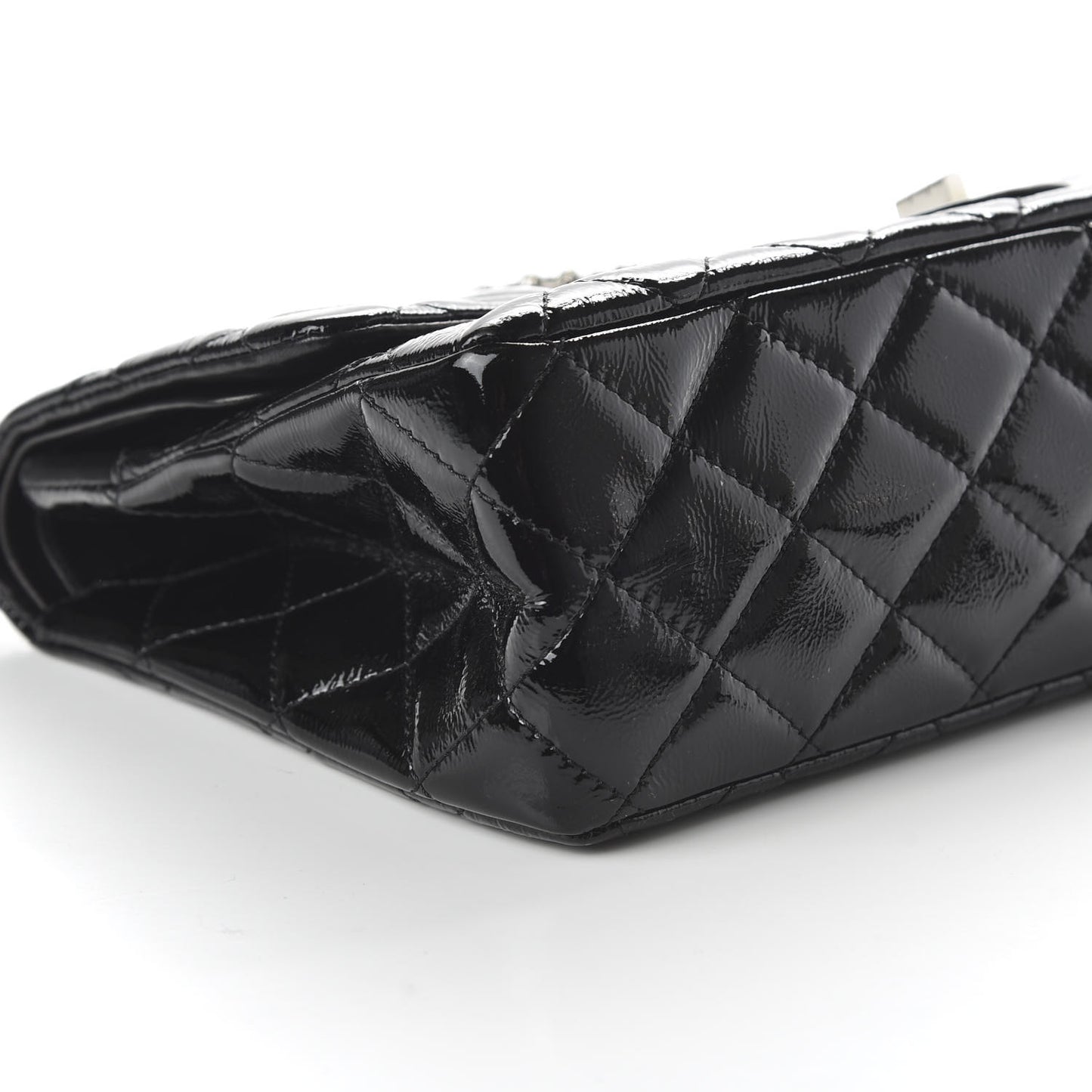 Distressed Patent Quilted 2.55 Reissue 227 Flap Black