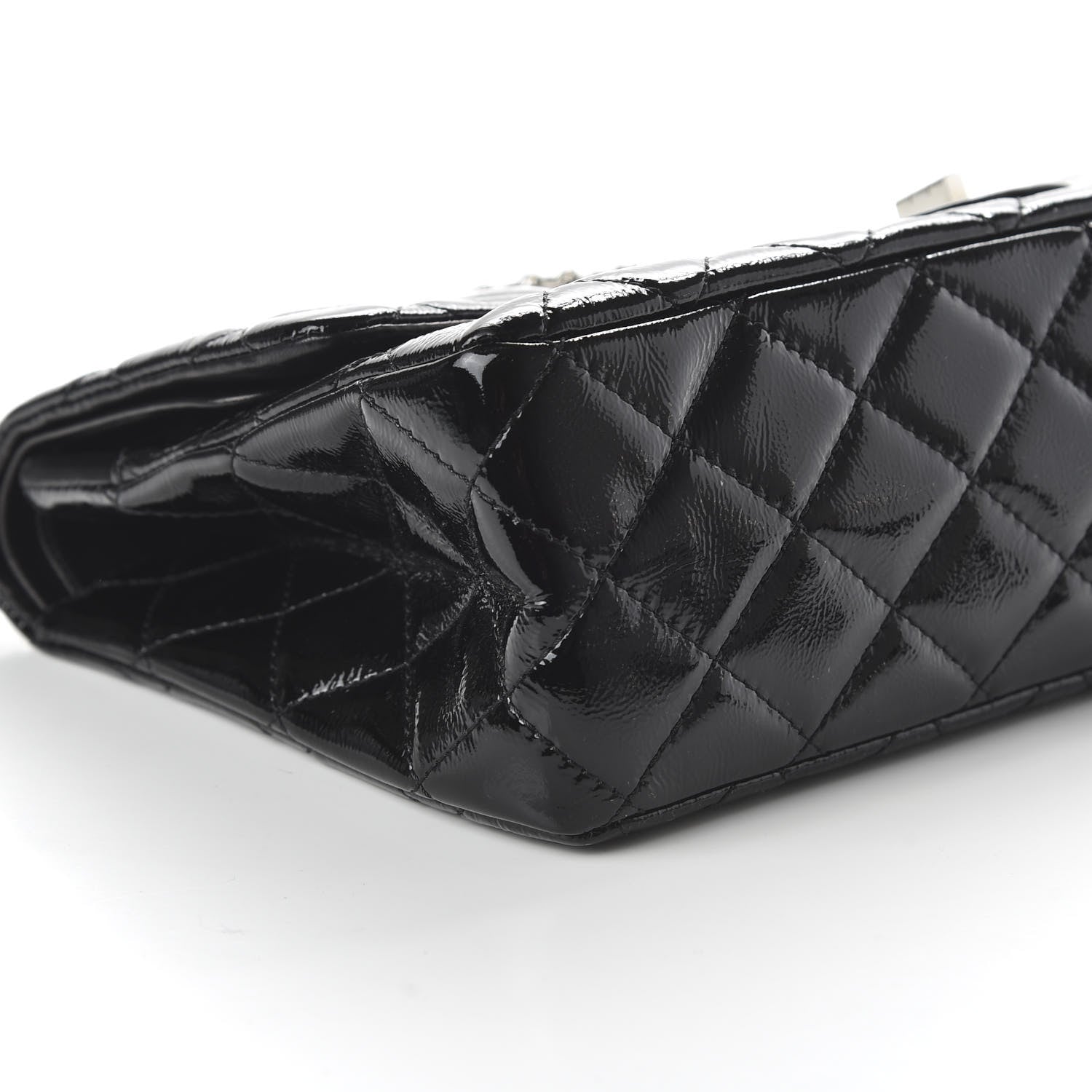 Chanel Distressed Patent Quilted 2.55 Reissue 227 Flap Black 6 of 11