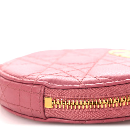 Christian Dior Calfskin Cannage Round Caro Pouch Pink Yarrow 19 of 23