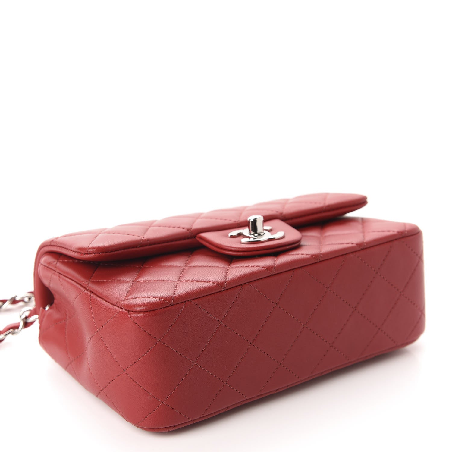 Chanel Lambskin Quilted Mini Rectangular Flap Red 4 of 11