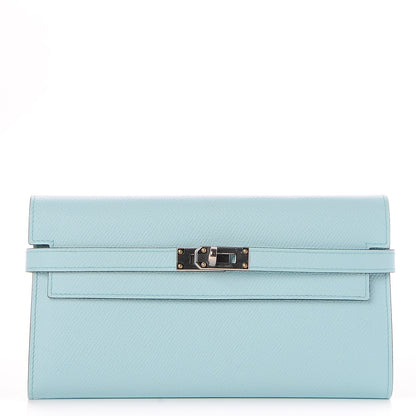 Hermes Epsom Kelly Longue Wallet Bleu Zephyr 1 of 8