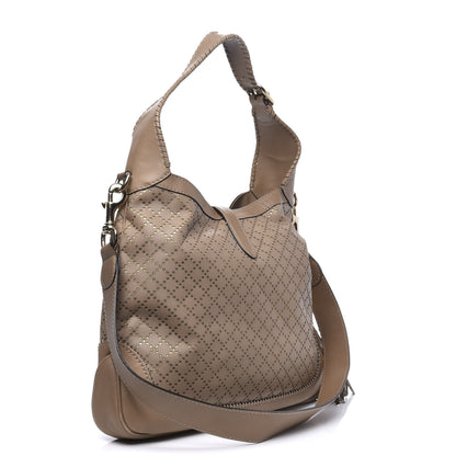 Gucci Calfskin Laser Cut Medium New Jackie Shoulder Bag Porridge 2 of 13