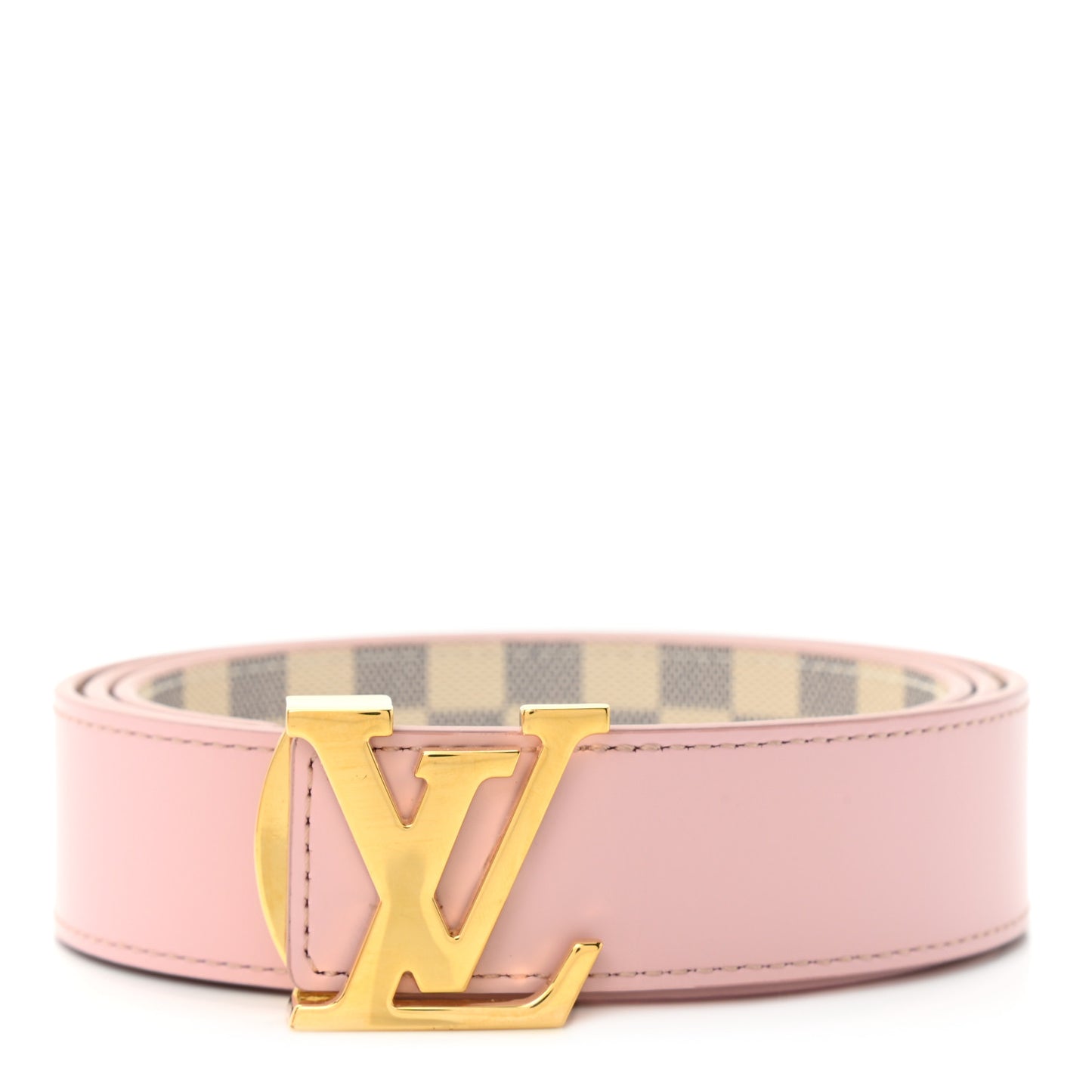 Damier Azur 30mm LV Initiales Reversible Belt 85 34 Pink