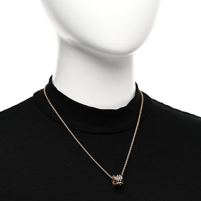 Bulgari 18K Rose Gold Black Ceramic B.Zero1 Rock Pendant Necklace 2 of 6