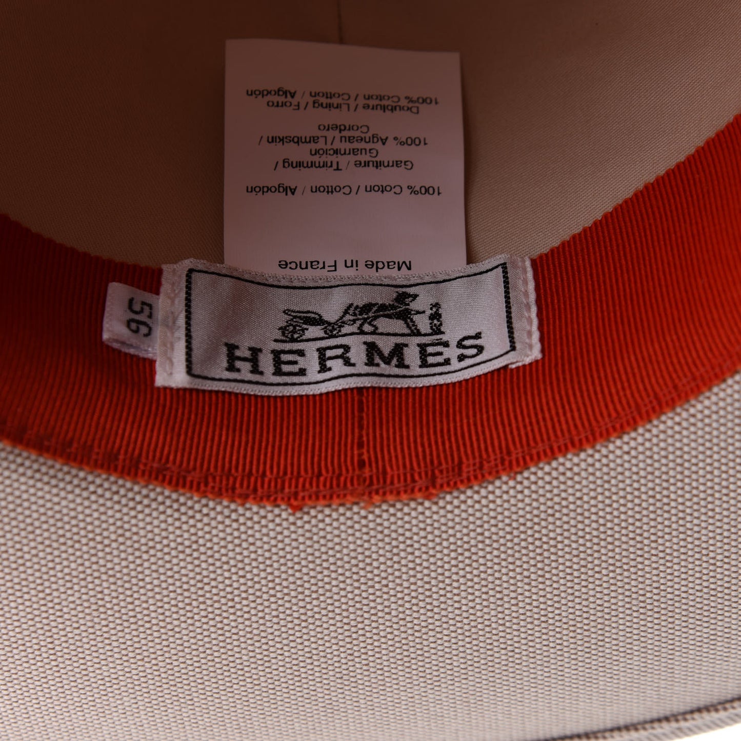 Toile Lambskin Ossie Hat 56 Noisette Rubis