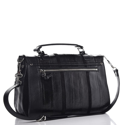Proenza Schouler Lambskin Karung Ayers Medium Paneled PS1 Satchel Black 3 of 9