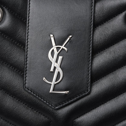 Saint Laurent Calfskin Y Quilted Monogram Large Loulou Shopper Black 9 of 10