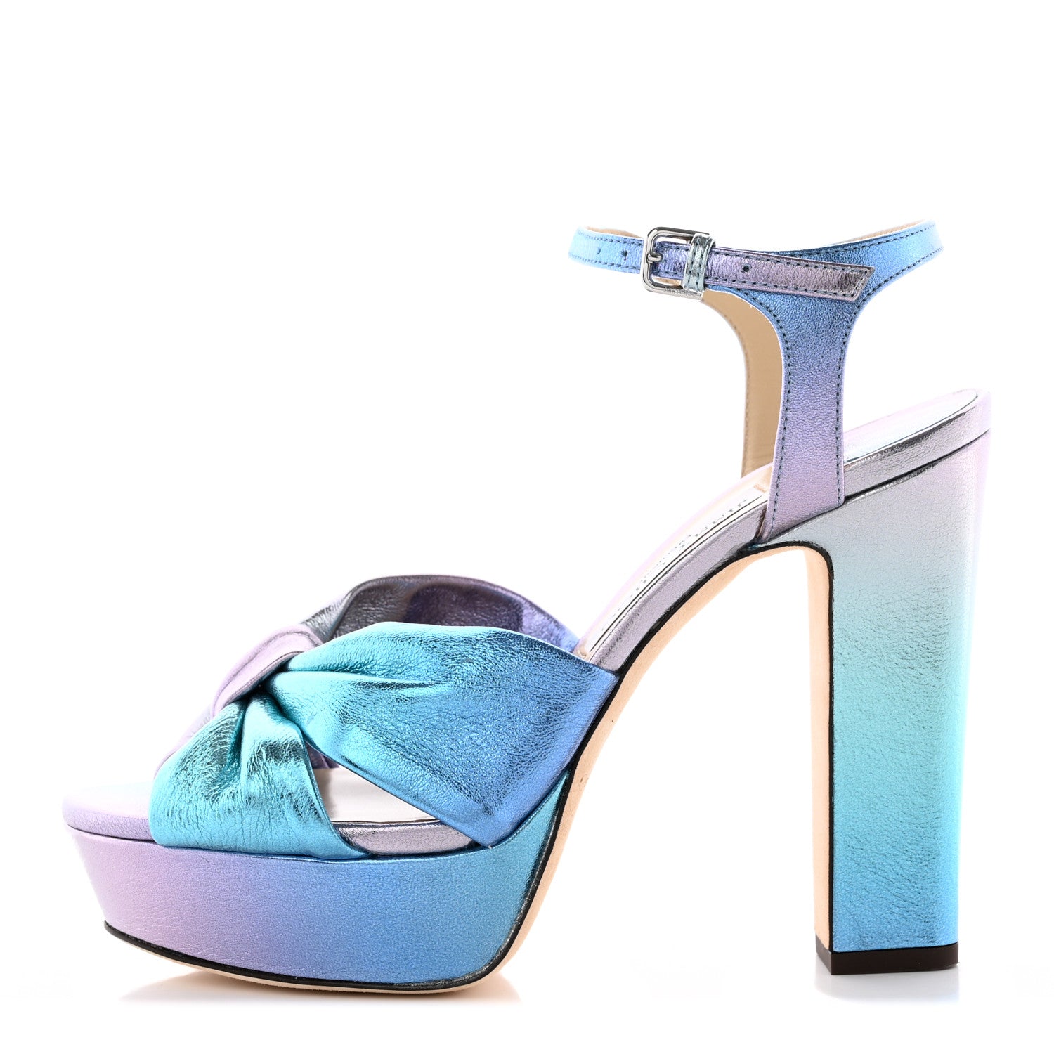 Jimmy Choo Calfskin Heloise Ankle Strap Platform Sandals 39 Multicolor 1 of 14