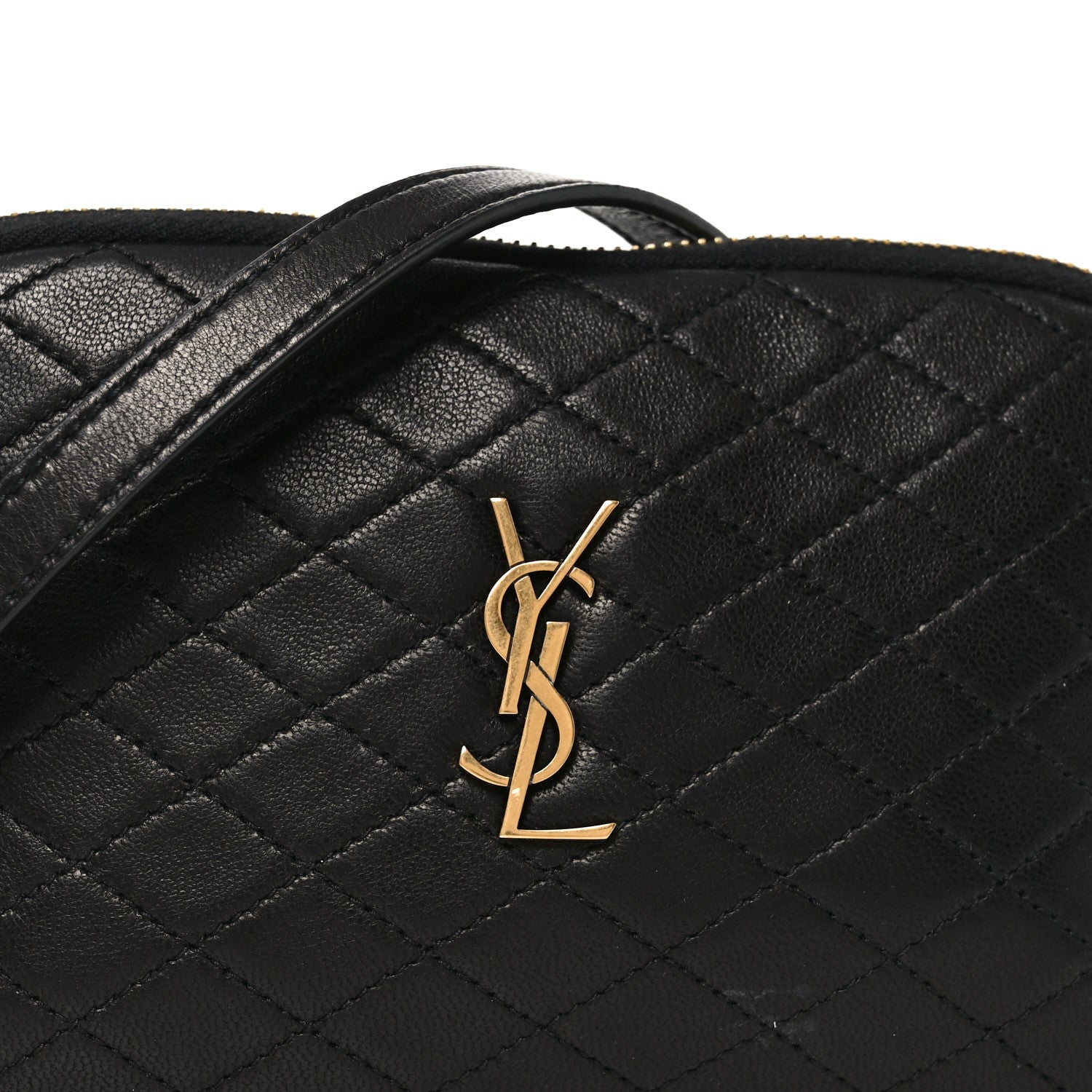 Saint Laurent Lambskin Quilted Gaby Zipped Pouch Black 7 of 10