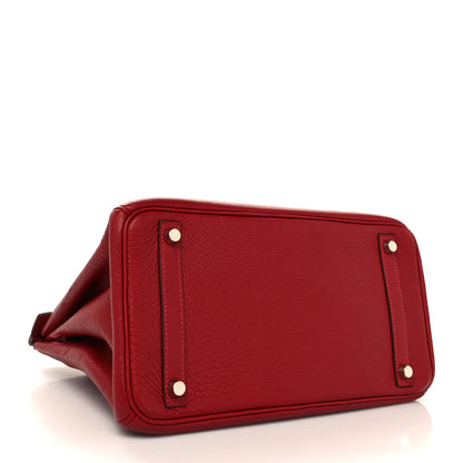 Hermes Taurillon Clemence Birkin 30 Rouge Garance 4 of 13